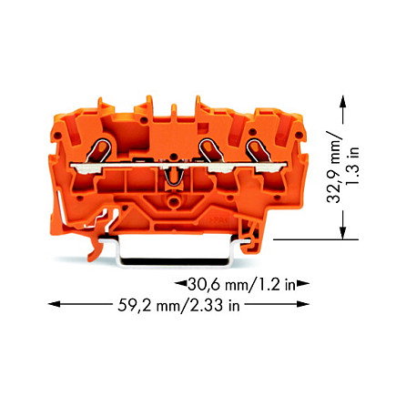 WAGO 2001-1302 Terminal de paso de 3 conductores 1,5 mm WAGO 2001-1302 Terminal de paso de 3 conductores 1,5 mm