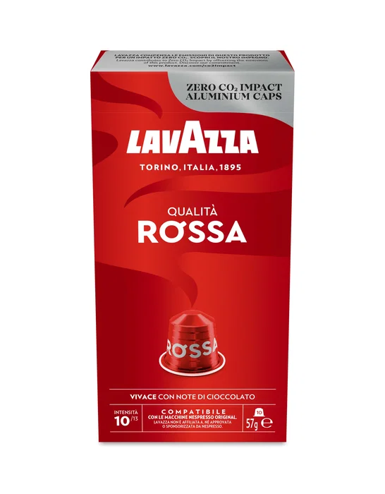 Lavazza Qualità Rossa Cápsulas de Café Espresso - Tueste Medio, Intensidad 10/13, Compatible con Nespresso, Caja de 10 Unidades
