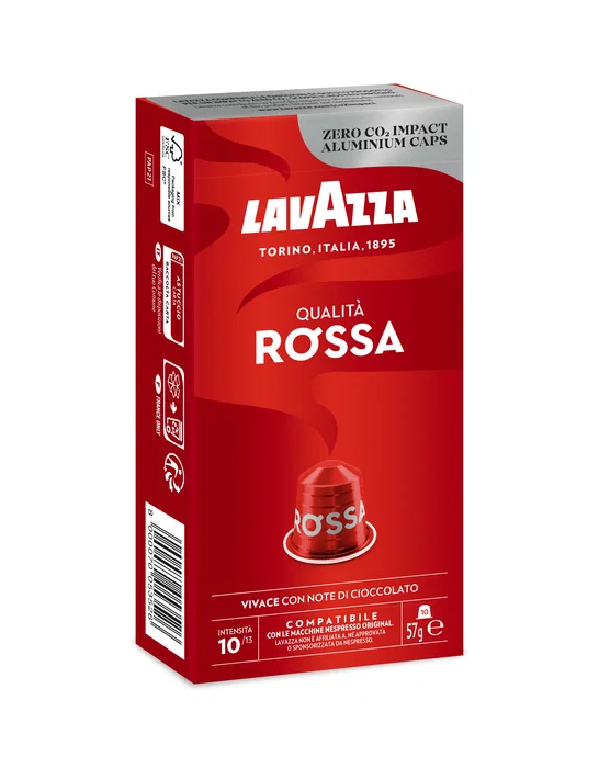 Lavazza Qualità Rossa Cápsulas de Café Espresso - Tueste Medio, Intensidad 10/13, Compatible con Nespresso, Caja de 10 Unidades