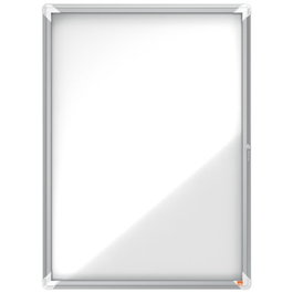 NOBO Vitrina de anuncios Premium Plus magnética blanca para 9 hojas A4