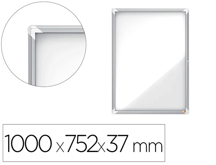 NOBO Vitrina de anuncios Premium Plus magnética blanca para 9 hojas A4