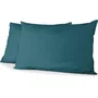 Home Linge Passion Juego de 2 fundas de almohada HP72087 Microfibra 82 g 50x70 cm Azul pato