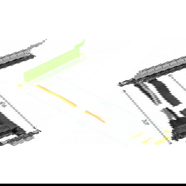 DeLOCK Riser Card PCI Express x1 to x16 con Cable Flexible de 80 cm, Interno, SATA, PCIe, Negro y Verde, 0.8 m DeLOCK Riser Card PCI Express x1 to x16 con Cable Flexible de 80 cm, Interno, SATA, PCIe, Negro y Verde, 0.8 m
