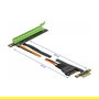 DeLOCK Riser Card PCI Express x1 to x16 con Cable Flexible de 80 cm, Interno, SATA, PCIe, Negro y Verde, 0.8 m