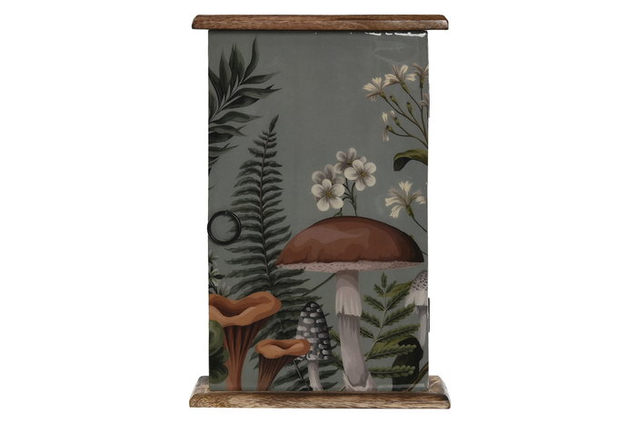 DKD Home Decor Guardallaves Alpino Mushrooms 24 Azul Natural 7.5 x 28 x 18 cm