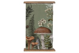 DKD Home Decor Guardallaves Alpino Mushrooms 24 Azul Natural 7.5 x 28 x 18 cm