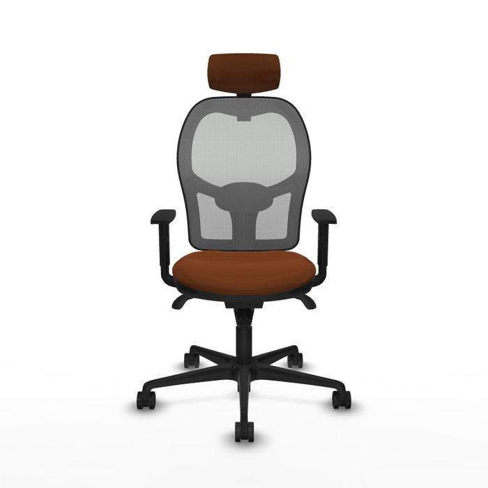 PIQUERAS Y CRESPO Silla de oficina Jorquera con mecanismo Sincro, marrón y gris PIQUERAS Y CRESPO Silla de oficina Jorquera con mecanismo Sincro, marrón y gris