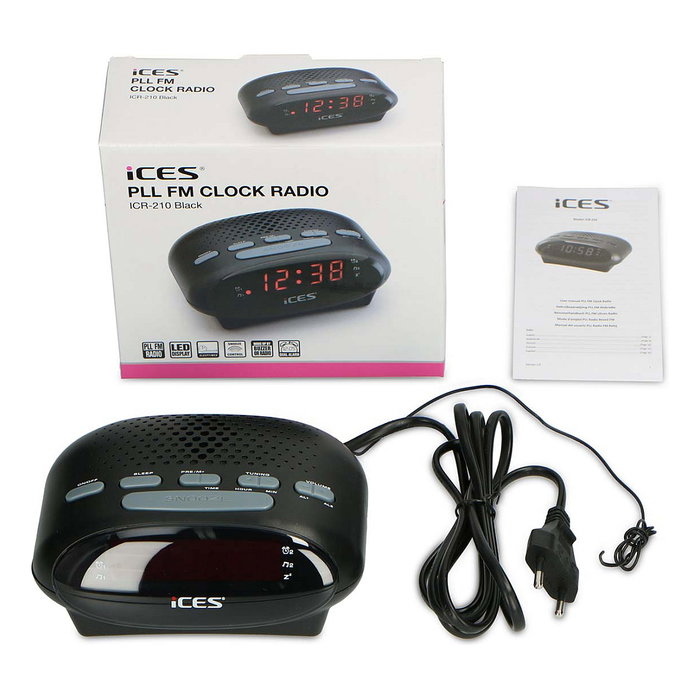 Lenco ICR-210 Radio Reloj Despertador FM Uhrenradio Negro