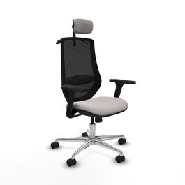 PIQUERAS Y CRESPO Silla de oficina Mardos con mecanismo Sincro, Blanco/Negro