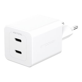 PanzerGlass Cargador Turbo 45W con 2 puertos USB-C Blanco