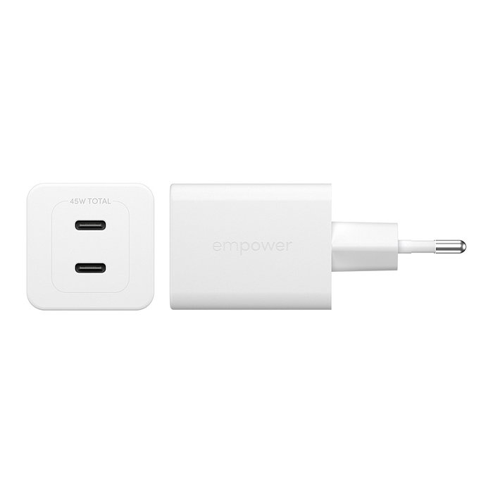 PanzerGlass Cargador Turbo 45W con 2 puertos USB-C Blanco PanzerGlass Cargador Turbo 45W con 2 puertos USB-C Blanco