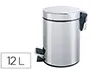 Q-connect Papelera Metal con Pedal Cromada Capacidad 12 Litros 25x38cm