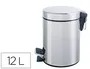 Q-connect Papelera Metal con Pedal Cromada Capacidad 12 Litros 25x38cm