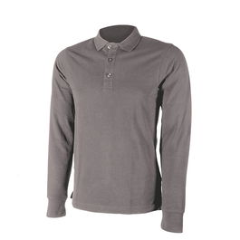 Payper Polo FLORENCE Manga Larga Piqué 100% Algodón Cuello Canalé Tres Botones Ropa Gris Claro Talla M Hombre Uniforme Profesional Algodón Variedad de Colores Tallas S-XXL