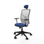 PIQUERAS Y CRESPO Silla de oficina Motilla con mecanismo Sincro, Azul marino y Blanco