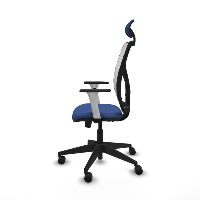 PIQUERAS Y CRESPO Silla de oficina Motilla con mecanismo Sincro, Azul marino y Blanco