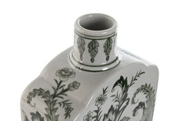 DKD Home Decor Jarrón 16.5 x 8 x 38 cm Porcelana Hojas Verde Blanco