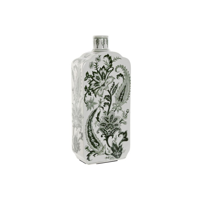 DKD Home Decor Jarrón de Porcelana con Hojas Verdes DKD Home Decor Jarrón de Porcelana con Hojas Verdes
