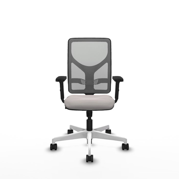 PIQUERAS Y CRESPO Silla de oficina Motilla con mecanismo Sincro, Blanco y Gris