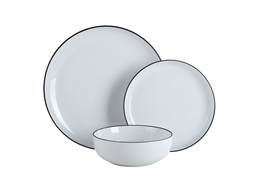 DKD Home Decor Set de Vajilla de 18 Piezas en Porcelana Blanca