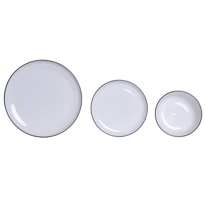 DKD Home Decor Set de Vajilla de 18 Piezas en Porcelana Blanca