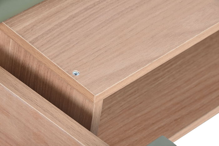 DKD Home Decor Mesa Centro Urban Verde 120 x 60 x 40 cm con 2 Cajones