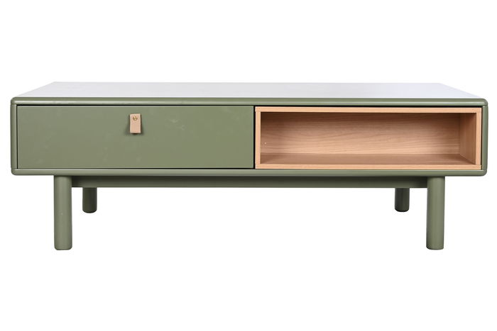 DKD Home Decor Mesa Centro Urban Verde 120 x 60 x 40 cm con 2 Cajones