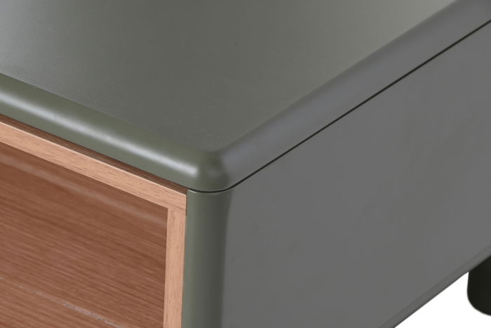 DKD Home Decor Mesa Centro Urban Verde 120 x 60 x 40 cm con 2 Cajones