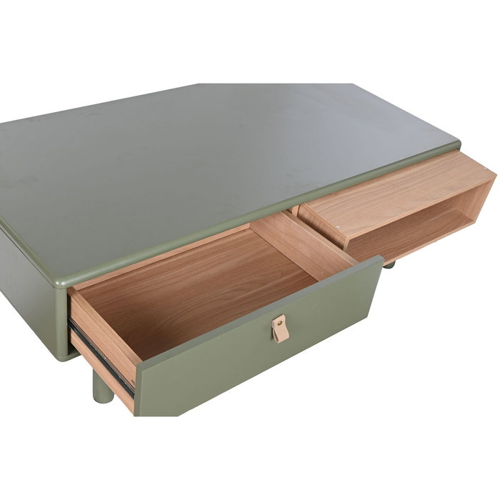 DKD Home Decor Mesa de Centro Verde con 2 Cajones