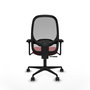 PIQUERAS Y CRESPO Silla de oficina Cilanco con mecanismo Sincro, asiento rojo y respaldo gris