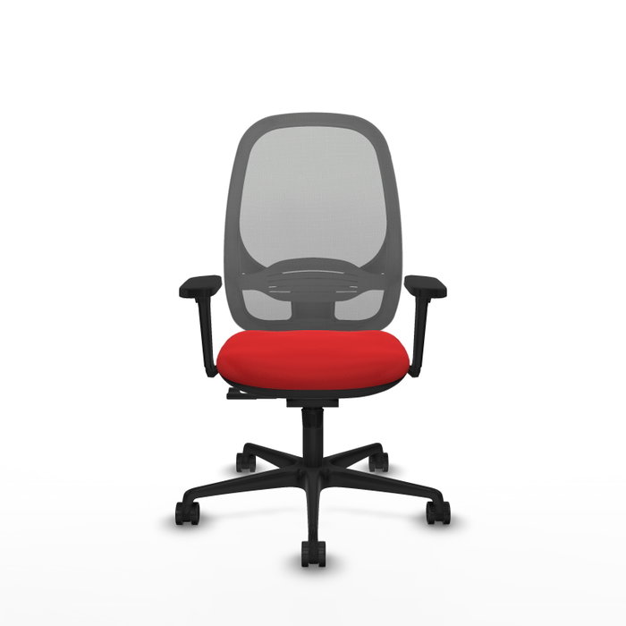 PIQUERAS Y CRESPO Silla de oficina Cilanco con mecanismo Sincro, asiento rojo y respaldo gris PIQUERAS Y CRESPO Silla de oficina Cilanco con mecanismo Sincro, asiento rojo y respaldo gris
