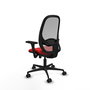 PIQUERAS Y CRESPO Silla de oficina Cilanco con mecanismo Sincro, asiento rojo y respaldo gris