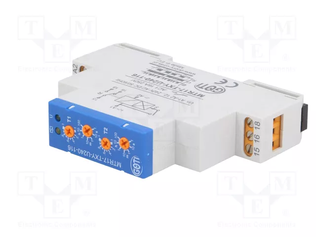 DOBRY CZAS MTR Relé de tiempo 1s÷100h SPDT 250VAC/16A 12÷240VAC DOBRY CZAS MTR Relé de tiempo 1s÷100h SPDT 250VAC/16A 12÷240VAC