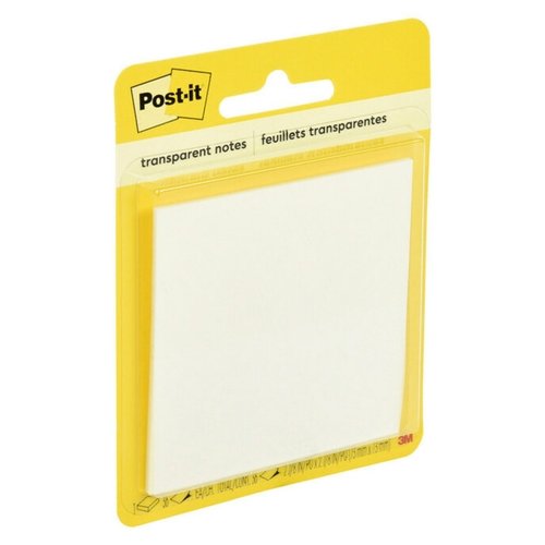 Post-It Notas Adhesivas Traslúcidas Transparentes 73x73 mm Set de 6