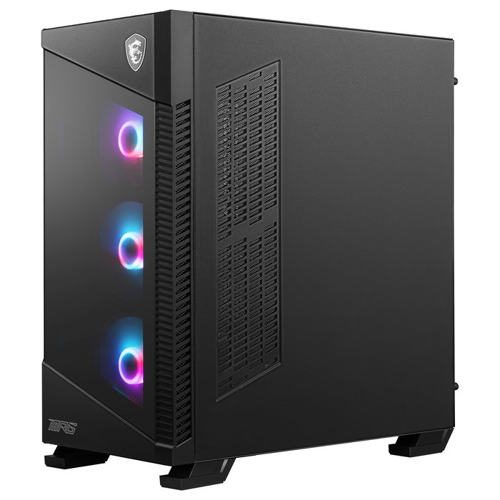 MSI MPG VELOX 100R Torre ATX Midi para Gaming, Negro, con Ventana Lateral y 4 Ventiladores ARGB (3x 120 mm Frontal, 1x 120 mm Trasero)