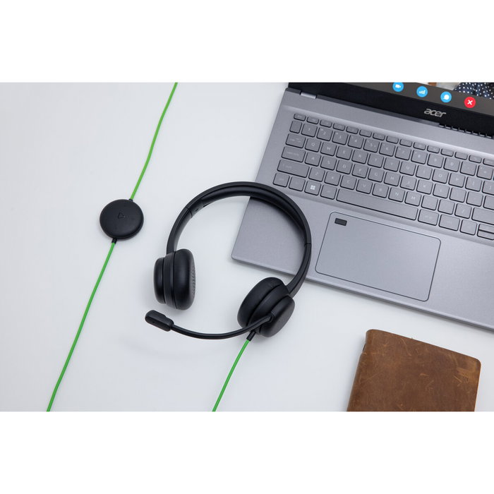 Acer AHW250 Auriculares Negro con Conexión USB-A y Sonido Estéreo