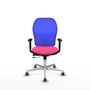 PIQUERAS Y CRESPO Silla de oficina Jorquera con mecanismo Sincro/Traslack, Rosa y Azul