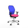 PIQUERAS Y CRESPO Silla de oficina Jorquera con mecanismo Sincro/Traslack, Rosa y Azul