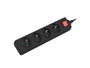 Lanberg Regleta de extensión 4x PL con interruptor, 1,5m, negra