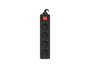 Lanberg Regleta de extensión 4x PL con interruptor, 1,5m, negra
