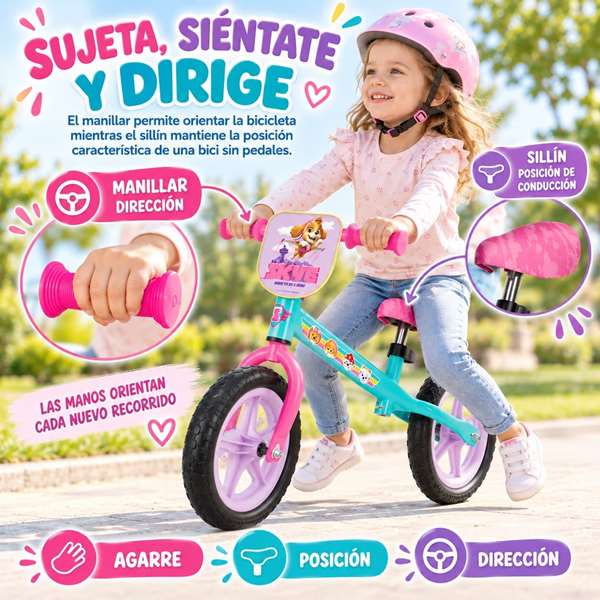 JugaToys Bicicleta sin pedales 12 pulgadas Skye y Everest JugaToys Bicicleta sin pedales 12 pulgadas Skye y Everest