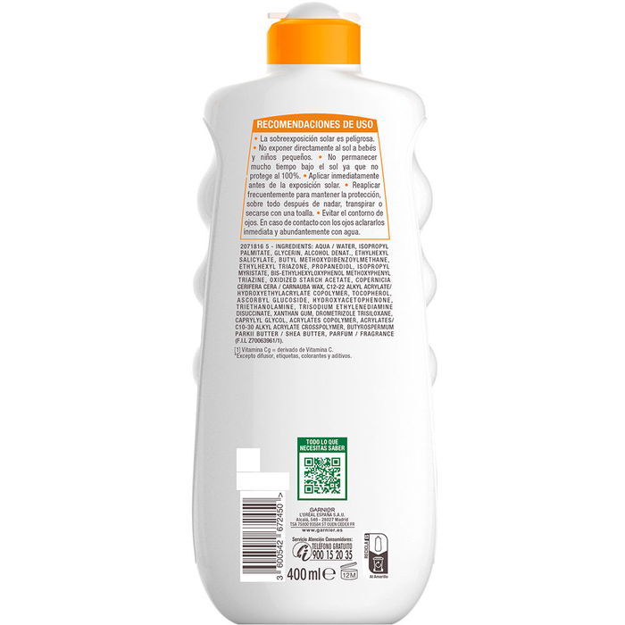 Garnier HYDRA 24 PROTECT Leche Solar SPF30 400 ml