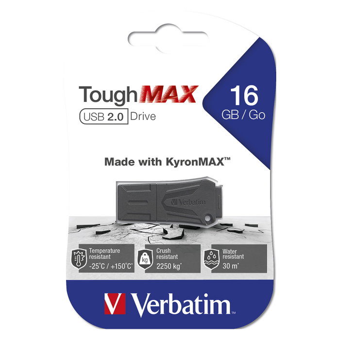 Verbatim Pendrive USB 2.0 ToughMax 16GB Negro