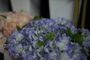 Oplante Flor Artificial Hortensia Tacto Natural Látex, 33 cm de Altura, Azul, para Arreglos Florales o Decoración