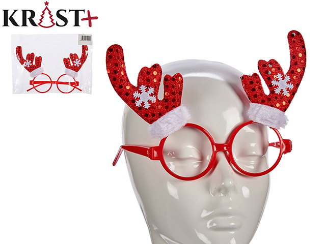 KRIST+ Gafas de reno rojas brillantes con copos de nieve KRIST+ Gafas de reno rojas brillantes con copos de nieve
