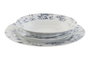 DKD Home Decor Vajilla Porcelana Azul Floral Set de 18 Piezas Apto Microondas 27 x 2 x 27 cm