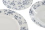 DKD Home Decor Vajilla Porcelana Azul Floral Set de 18 Piezas Apto Microondas 27 x 2 x 27 cm