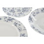 DKD Home Decor Set de Vajilla de 18 Piezas en Porcelana con Diseño Floral Azul