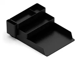 Q-connect Bandeja sobremesa organizador de escritorio con 4 departamentos color negro