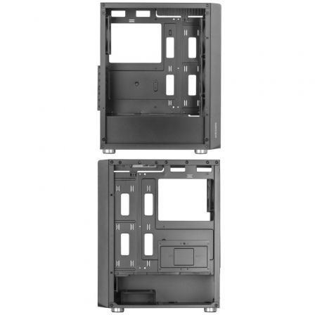 Mars Gaming MC3000 Semitorre ATX con Ventana de Cristal Templado, 4 Ventiladores 120mm, Soporte Refrigeración Líquida, Conexiones USB 3.0, Negro